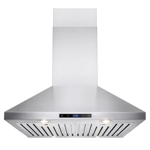 AKDY 30 in. Convertible Kitchen Island Mount Range Hood in Stainless Steel with Touch Control