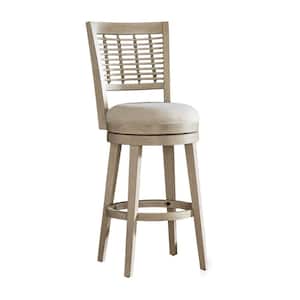 Ocala 20 in. Gray Full Back Rubberwood 45 in. Bar Stool with Polyester Seat 1 Set of Included