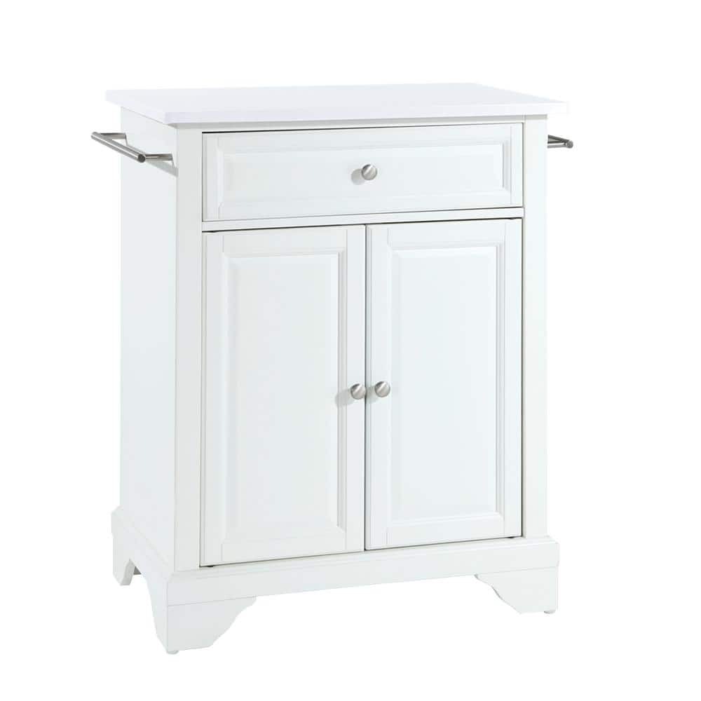 CROSLEY FURNITURE Lafayette White Portable Kitchen Island/Cart with ...