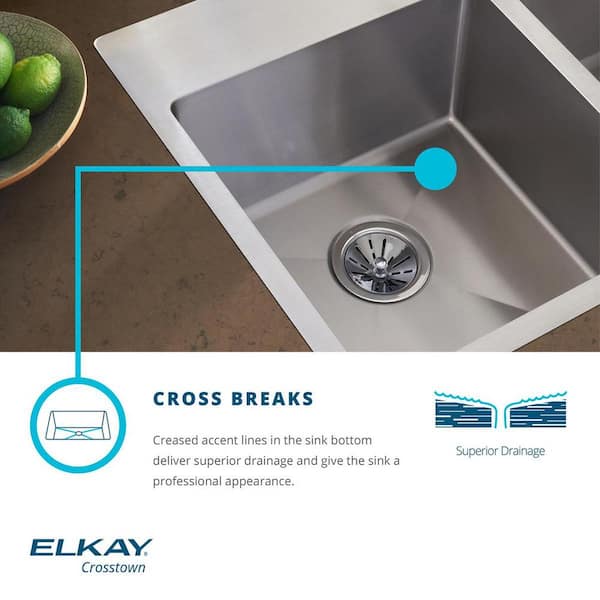 Elkay - Crosstown 32 in. Undermount Single Bowl 18-Gauge Stainless Steel Kitchen Sink Only