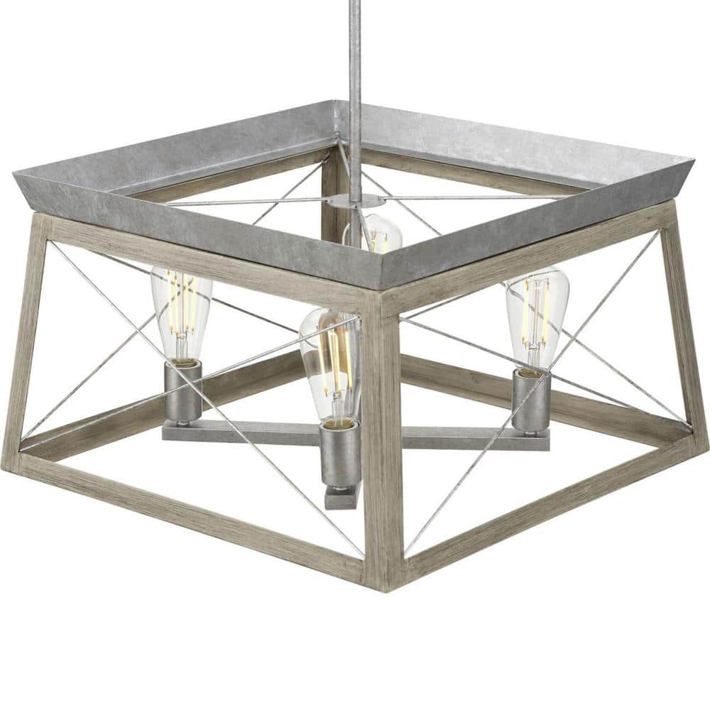 Briarwood Galvanized Finish Rectangular Rustic Chandelier