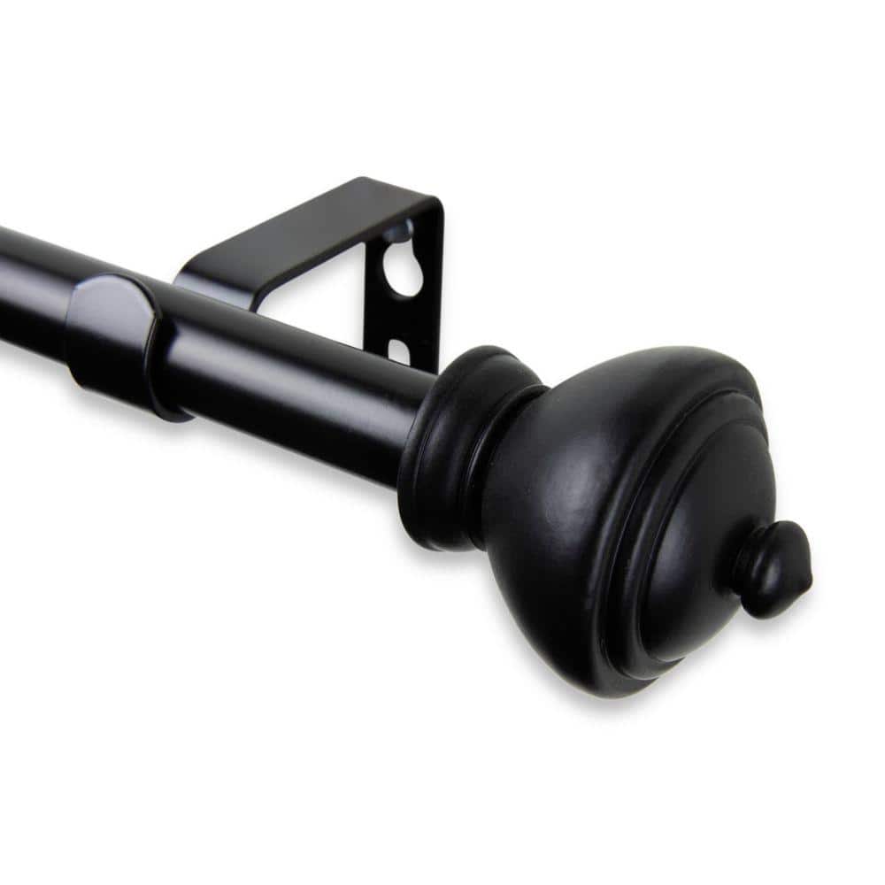 84 in. - 120 in. Telescoping 5/8 in. Single Curtain Rod Kit in Black with Savannah Finial price history on PriceWatchPro