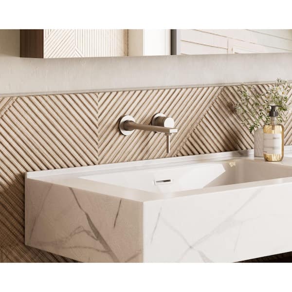 TINIAN Single Handle Wall Mount Bathroom Sink Faucet Trim with Pop-Up Drain in Brushed Nickel