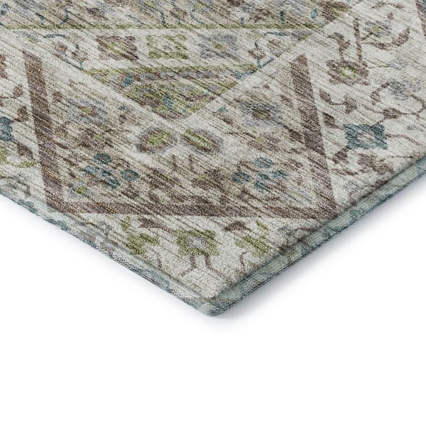 Mayfield Premium Machine Washable Abstract AMF2195 Aloe 9 ft. x 12 ft. Area Rug