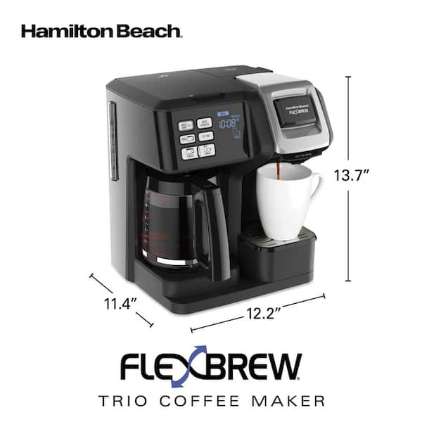 Hamilton Beach Hamilton Beach FlexBrew two way coffee maker 12-Cup  Black/Stainless Steel Residential Drip Coffee Maker at