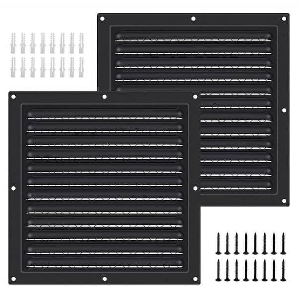 10 x 10 Gable Vents Black Aluminum Durable Outdoor House Loft Ceiling Exterior Grille w Screened Metal Shed Vents 2 Pack