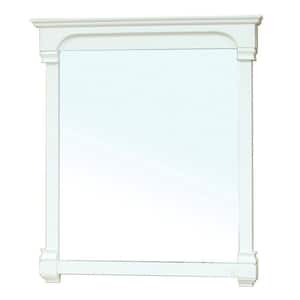 Sauceda 42 in. L x 42 in. W Solid Wood Frame Wall Mirror in Cream White