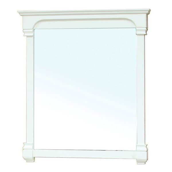 Bellaterra Home Sauceda 42 in. L x 42 in. W Solid Wood Frame Wall Mirror in Cream White