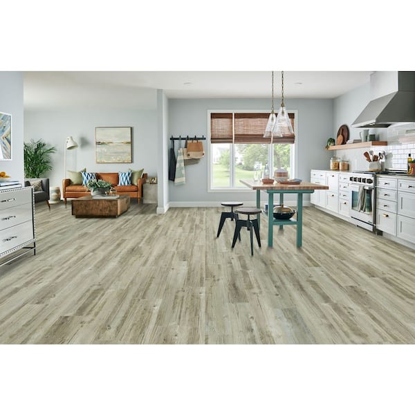 ProMark Distressed Driftwood 6 MIL x 6in. W x 36in. L Waterproof Glue Down Vinyl Plank Flooring 24ct (35.95sq. ft./case)