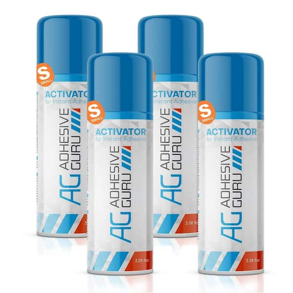 AG210A 3.38 fl oz Activator Spray for CA Glue, Clear Adhesive Accelerator Spray for Super Glues (4-Pack)