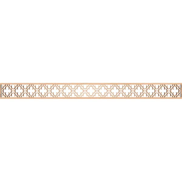 Ekena Millwork Chicago Fretwork 0.375 in. D x 46.375 in. W x 4 in. L Hickory Wood Panel Moulding