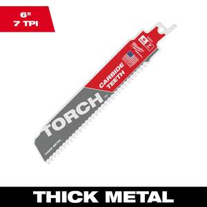 6 in. 7 TPI TORCH Carbide Teeth Thick Metal Cutting SAWZALL Reciprocating Saw Blade (1-Pack)