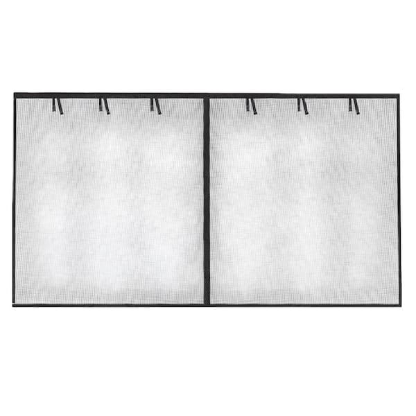 192 in. x 84 in. Heavy-Duty Fiberglass Magnetic Garage Screen Door Hands-Free Entry with Wind Resistance & RollUp Straps