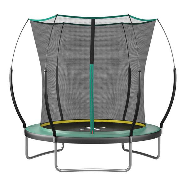 8 ft. Springfree Trampoline - Silent Bungee Bounce,No Gap Net,UV-Tested Mat,Rust-Proof Frame,ASTM Certified Safety,Green