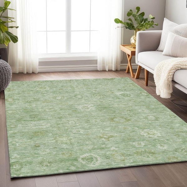 Chantille Machine Washable Indoor/Outdoor Abstract ACN1770 Aloe 5 ft. x 7 ft. 6 in. Area Rug