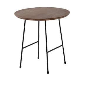 Rossmore 19.7 in. Walnut Round Wood End Table