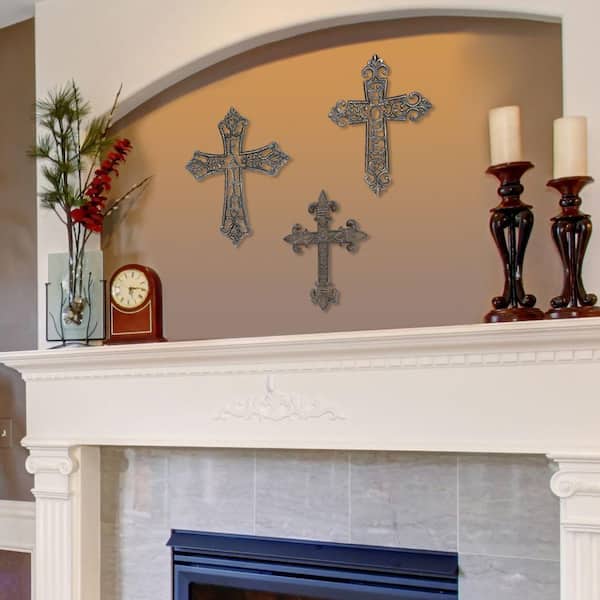 Stonebriar Collection 16.25 in. H x 12.25 in. W Cast Iron Faith Wall Cross