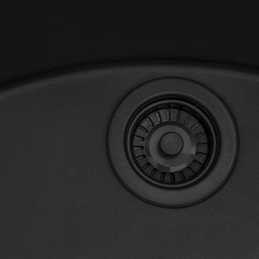 Midnight Black Granite Composite Topmount Wet Bar Prep Sink