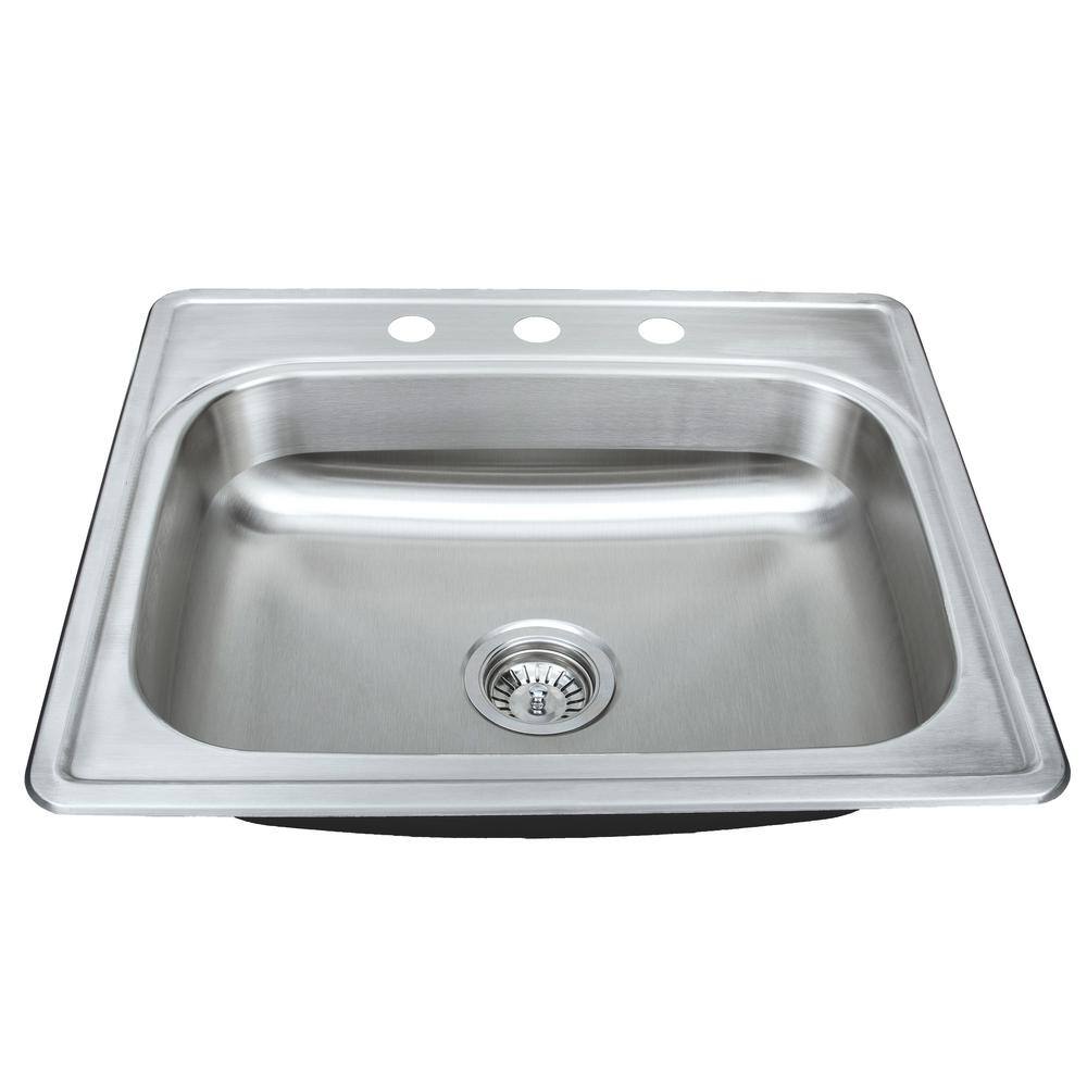 25'' Matte Stainless Steel Single Bowl Kitchen Sink