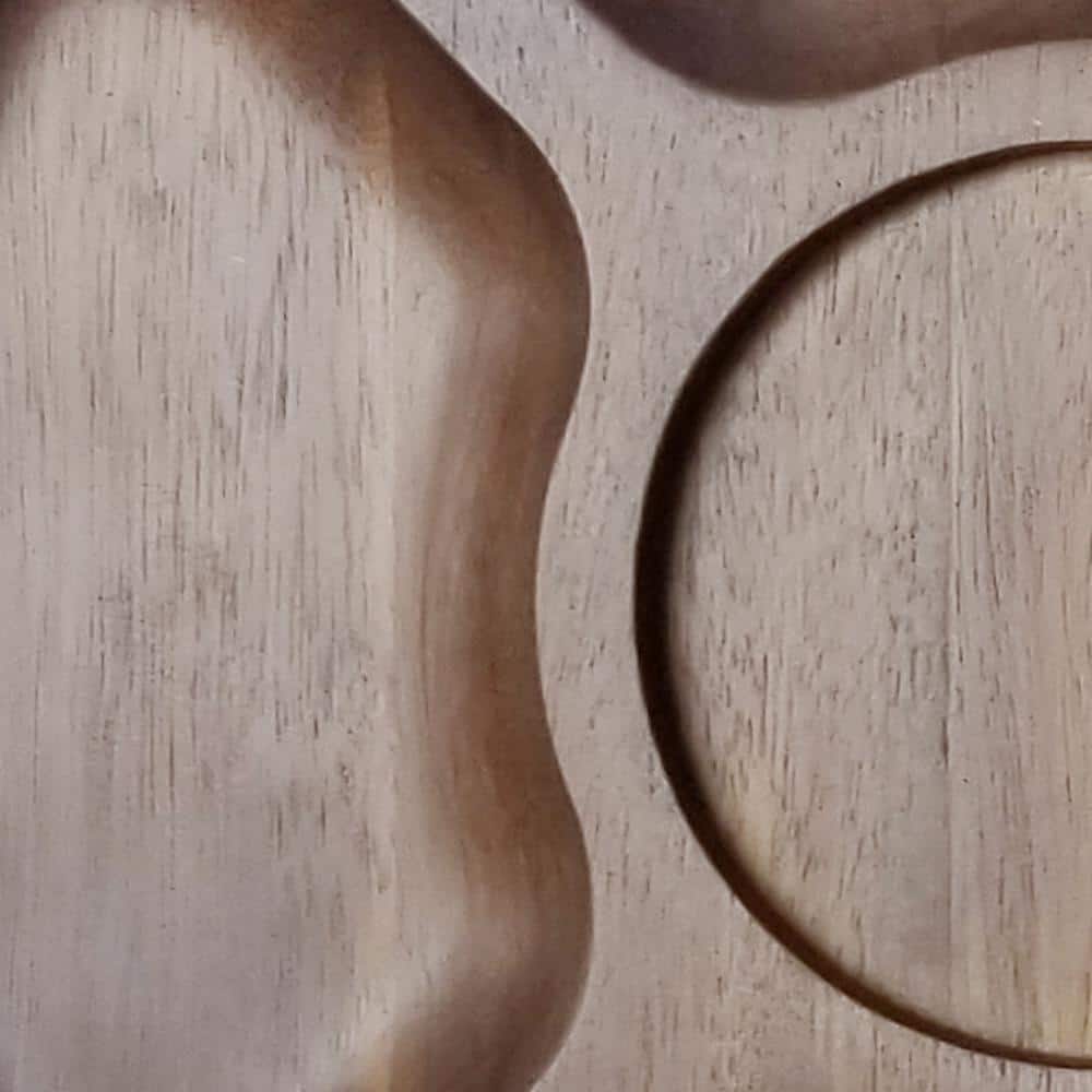 Acacia Wood 13" Round Serving Tray in Natural Finish