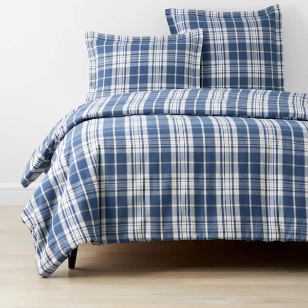 Company Cotton Plaid Velvet Scot King/California King Flannel Duvet Cover