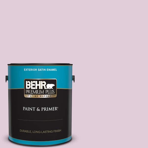 BEHR PREMIUM PLUS 1 gal. #M110-2 Cassia Buds Satin Enamel Exterior Paint & Primer
