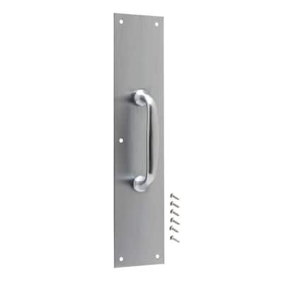 Pull Push Square Door Handle Back To Back Matte Black 71" Stainless Steel Entry
