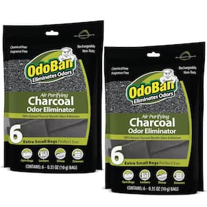 10 g Charcoal Odor Eliminators (6 Ct), Natural Odor & Moisture Absorber, Odor Remover Bags for Shoes, Gym Bags 2 Pack