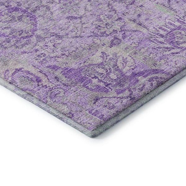 Mayfield Premium Machine Washable Abstract AMF1102 Lavender 2 ft. x 3 ft. Area Rug