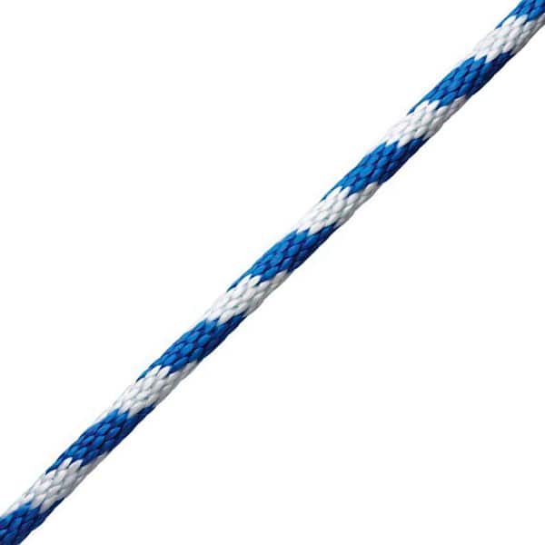 Everbilt 5/8 in. x 1 ft. Polypropylene Solid Braid Rope, Blue and White