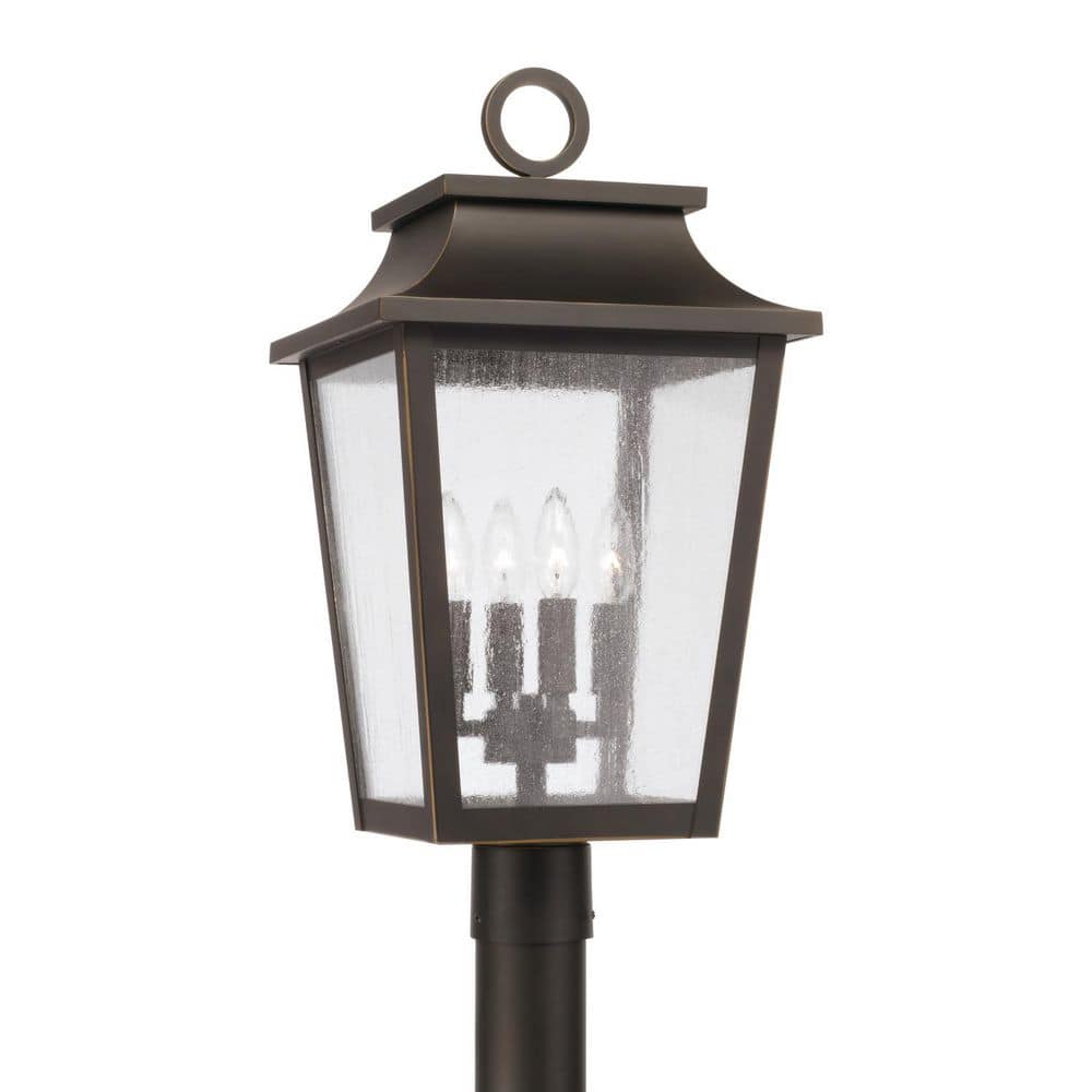 Chandler 4-Light Oiled Bronze Metal Hardwired Outdoor Rust Resistant Post Light with No Bulbs Included price history on PriceWatchPro