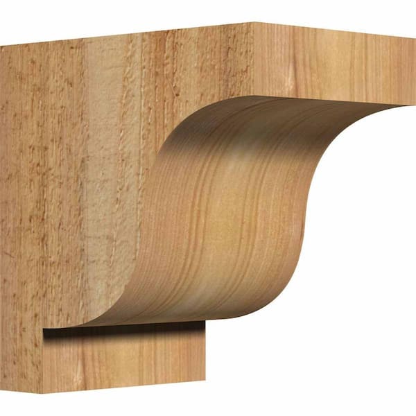 Ekena Millwork 4 in. x 6 in. x 6 in. Western Red Cedar Newport Rough Sawn Corbel