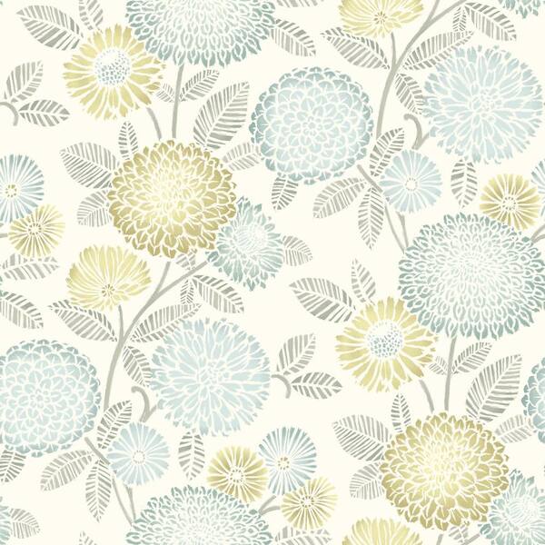 Chesapeake Zalipie Floral Trail Green Prepasted Non Woven Wallpaper Sample