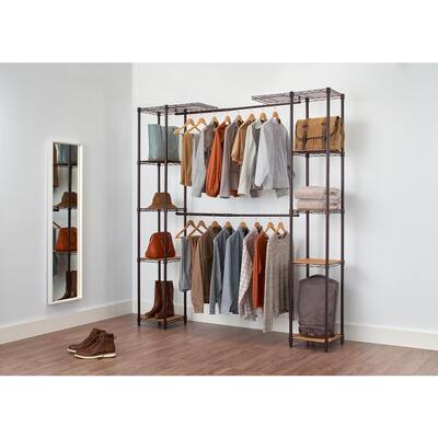 14 in. D x 76 in. W x 84 in. H Chrome Expandable Wire Closet System Organizer