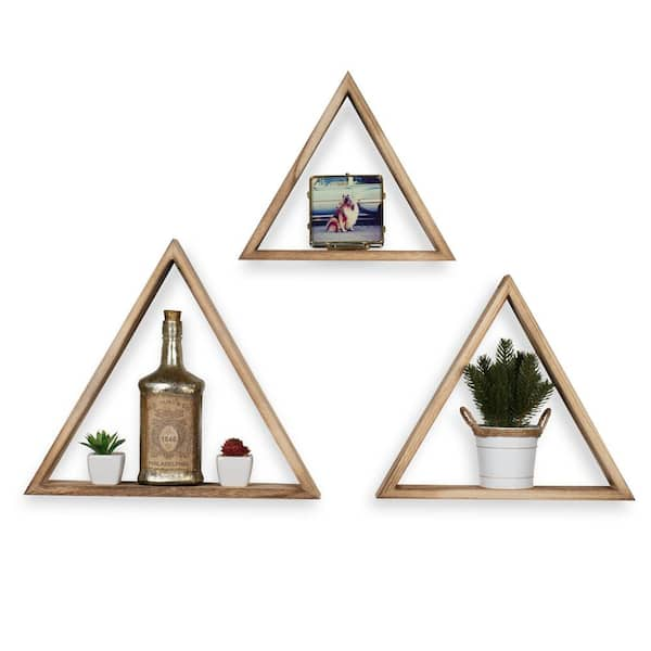 Triangle Shelves Wood, Set Of THREE Floating Shelves, Minimalist Shelf, Geometric Shelf, retailer Shelf Geometric, Modern Floating Shelves, Wooden