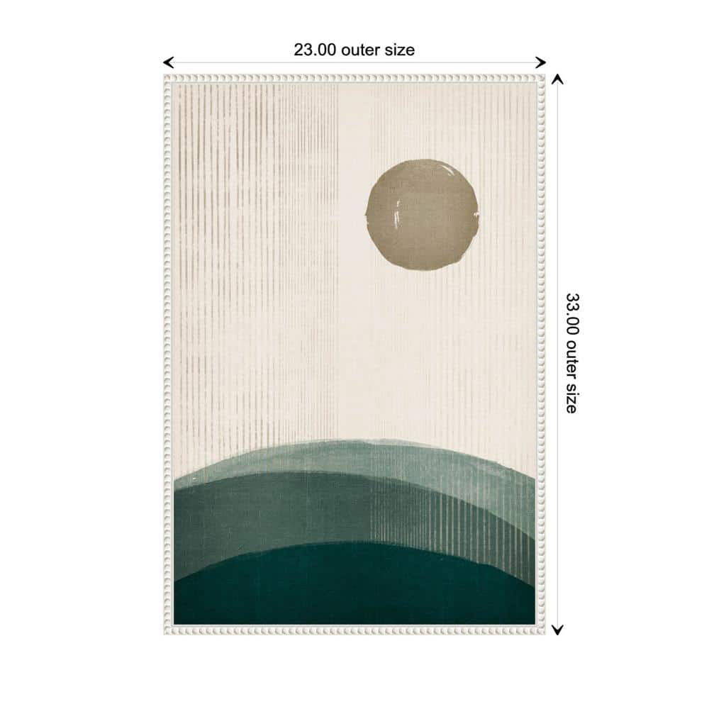The Rusty Sun Abstract Canvas Art with White Floater Frame, 23 x 33 inches