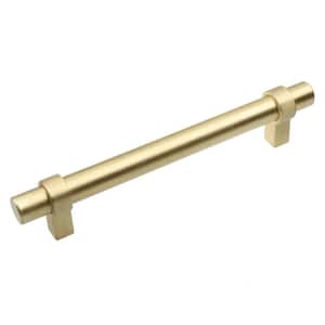 5 in. Solid Satin Gold Euro Style Cabinet Drawer Bar Center-to-Center Pulls (10-Pack)