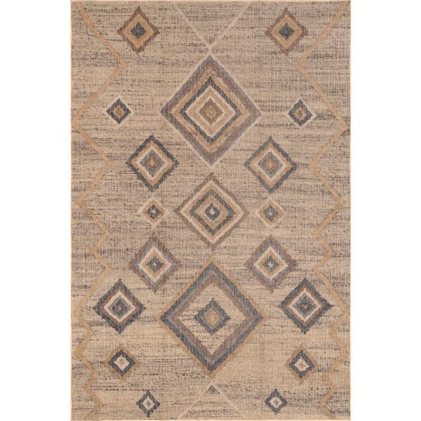 Jonie Bohemian Easy-Jute Machine Washable Natural 4 ft. x 6 ft. Area Rug