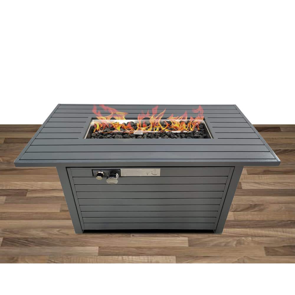 25 in. H x 42 in. W Outdoor Steel Propane Fire Pit Table 50000 BTU Output, 