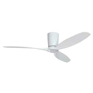 Flagler 52 in. Integrated LED Indoor/Outdoor Matte Pure White Smart Ceiling Fan with Light and Remote Control