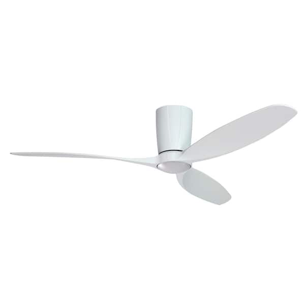 TroposAir Flagler 52 in. Integrated LED Indoor/Outdoor Matte Pure White Smart Ceiling Fan with Light and Remote Control
