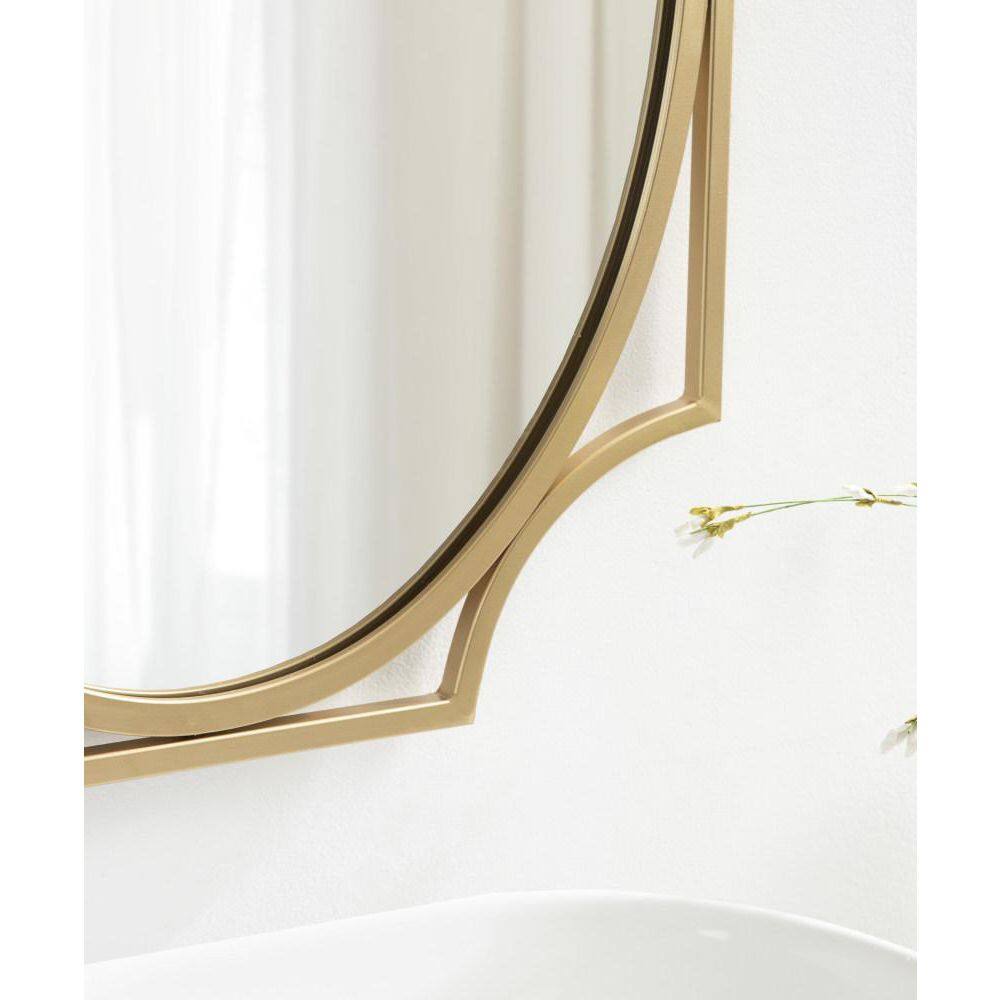 Gold Scalloped Oval Iron Vanity Wall Mirror 20x30