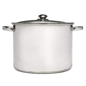 Pure Intentions 16 qt. Stainless Steel Stock Pot in Polished Stainless Steel with Glass Lid