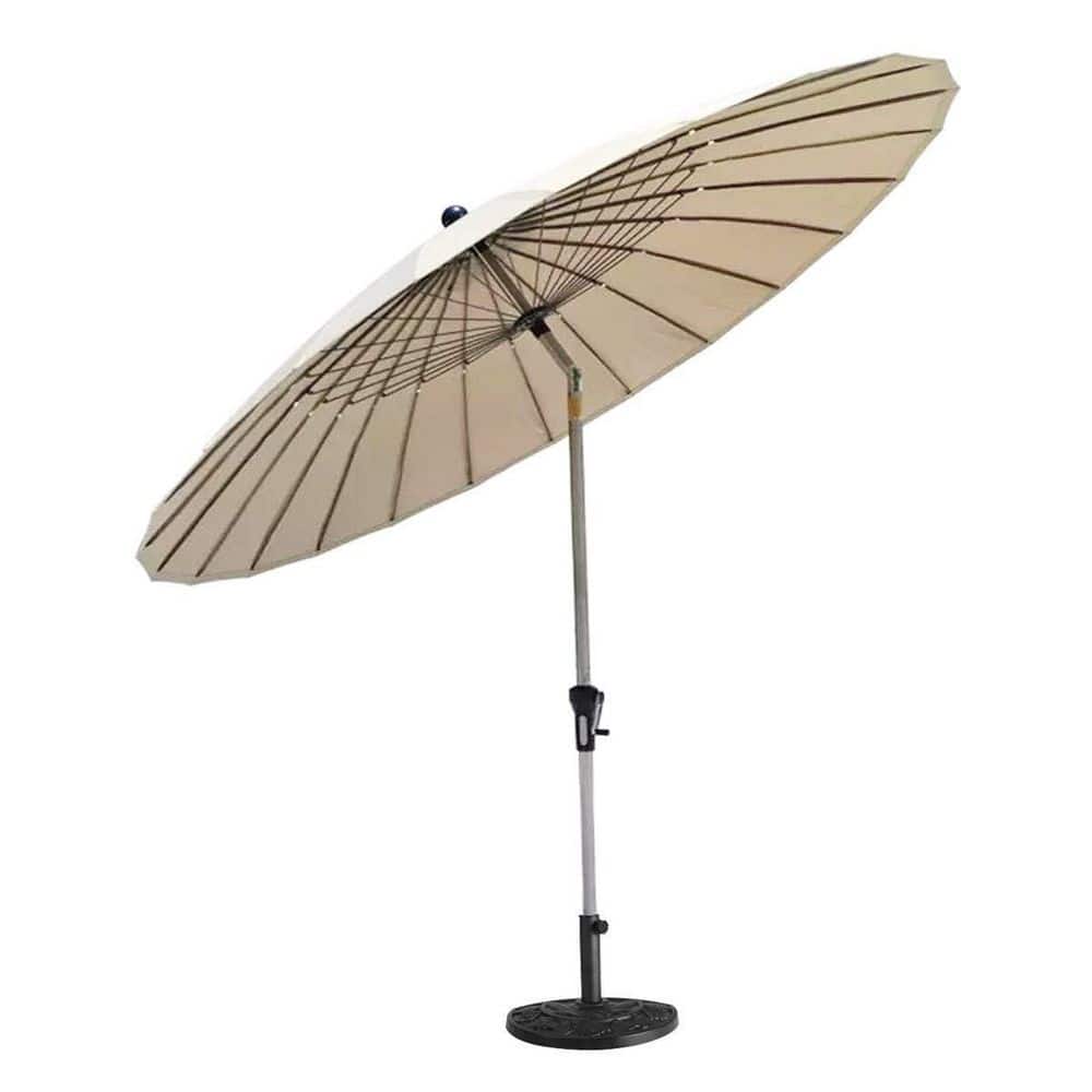Black Ornate Concrete Half Round Umbrella Base, 20 Inch