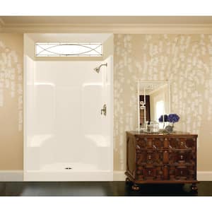Everyday 48 in. x 35 in. x 75 in. 1-Piece Shower Stall with 2 Seats and Center Drain in Bone