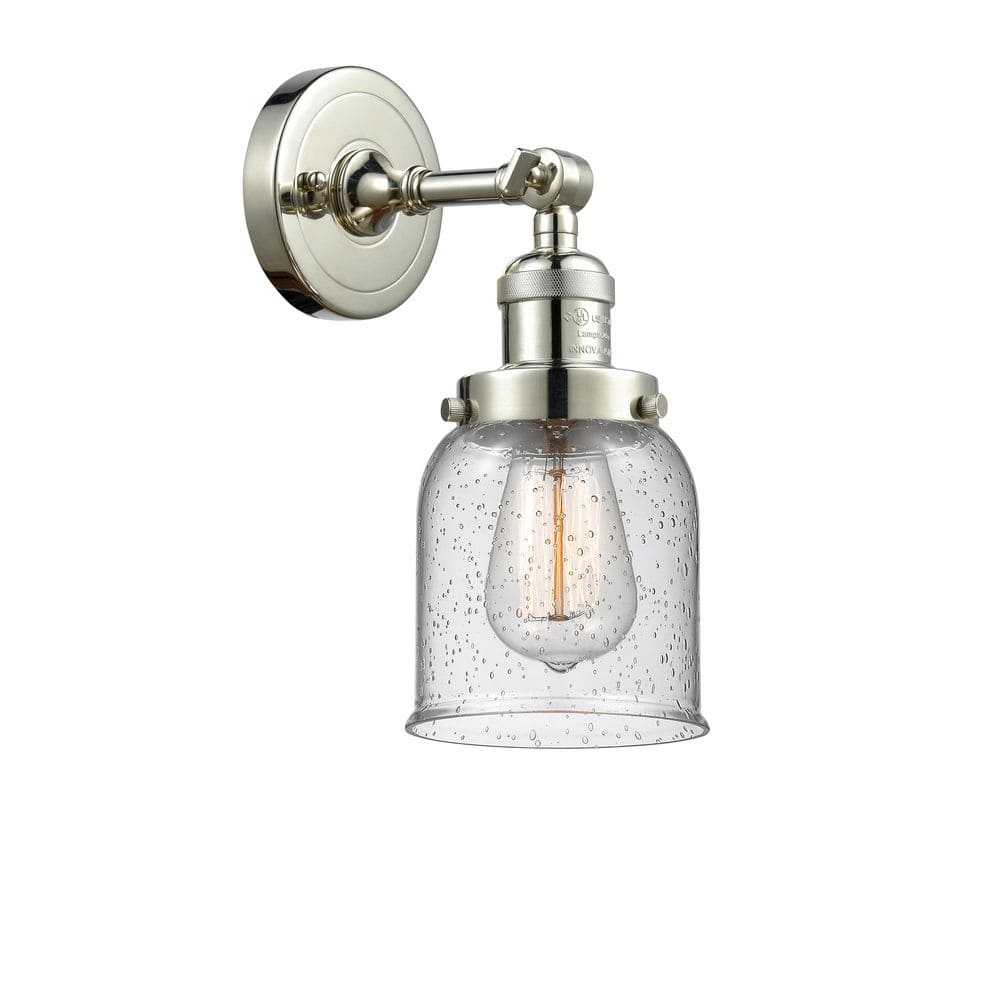 Bell 1-Light Polished Nickel Wall Sconce with Clear Glass Shade price history on PriceWatchPro