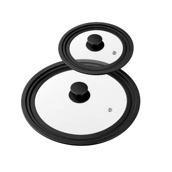 2-Pack Universal Lid, Glass Replacement Pan Lid for 7 in. 8 in. 9 in. and 10 in. 11 in. 12 in. Diameter Cookware
