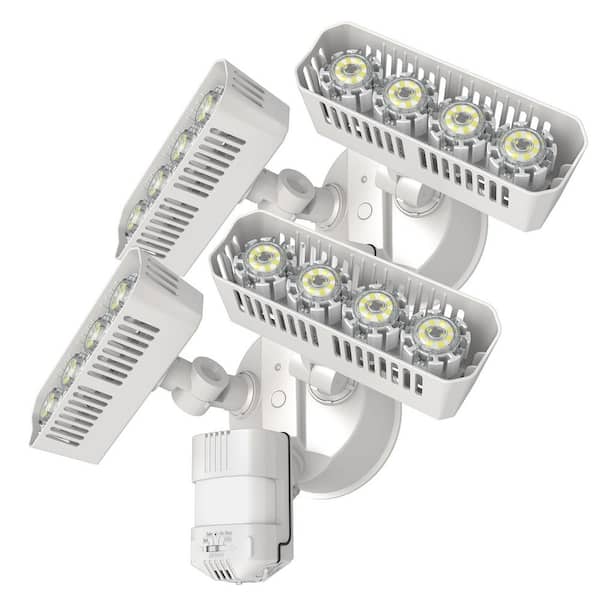 SANSI 36W 3600LM 350W Equiv White Motion Sensor Dusk to Dawn Integrated LED Waterproof Security Flood Light, 2-Pack