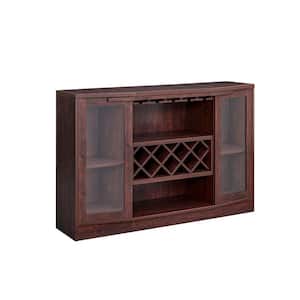 Home Source Jill Zarin Mahogany Bar Cabinet with Curved Glass Doors