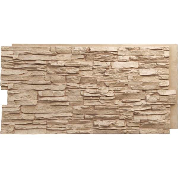 Ekena Millwork Canyon Ridge 45 3/4 in. x 1 1/4 in. Ocean Floor Stacked Stone, StoneWall Faux Stone Siding Panel